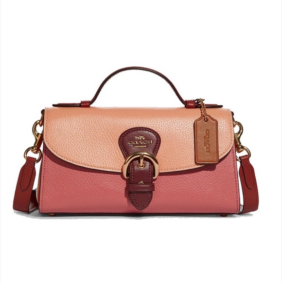 Coach Hand Bag Coach C8161 Kleo Top Handle In Colorblock Pebble Leather Fd Blush - Picture 6 of 16
